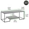 mDesign Large Rectangle Coffee Table Metal Furniture with Shelf